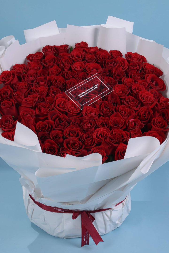 Century of Love (100 Roses) - Twenty Three Flowers & Chocolate