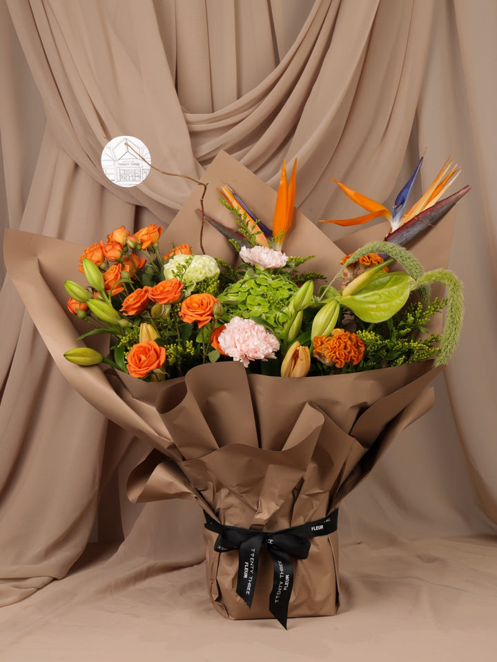 Desert Sunrise Bouquet - Twenty Three Flowers & Chocolate