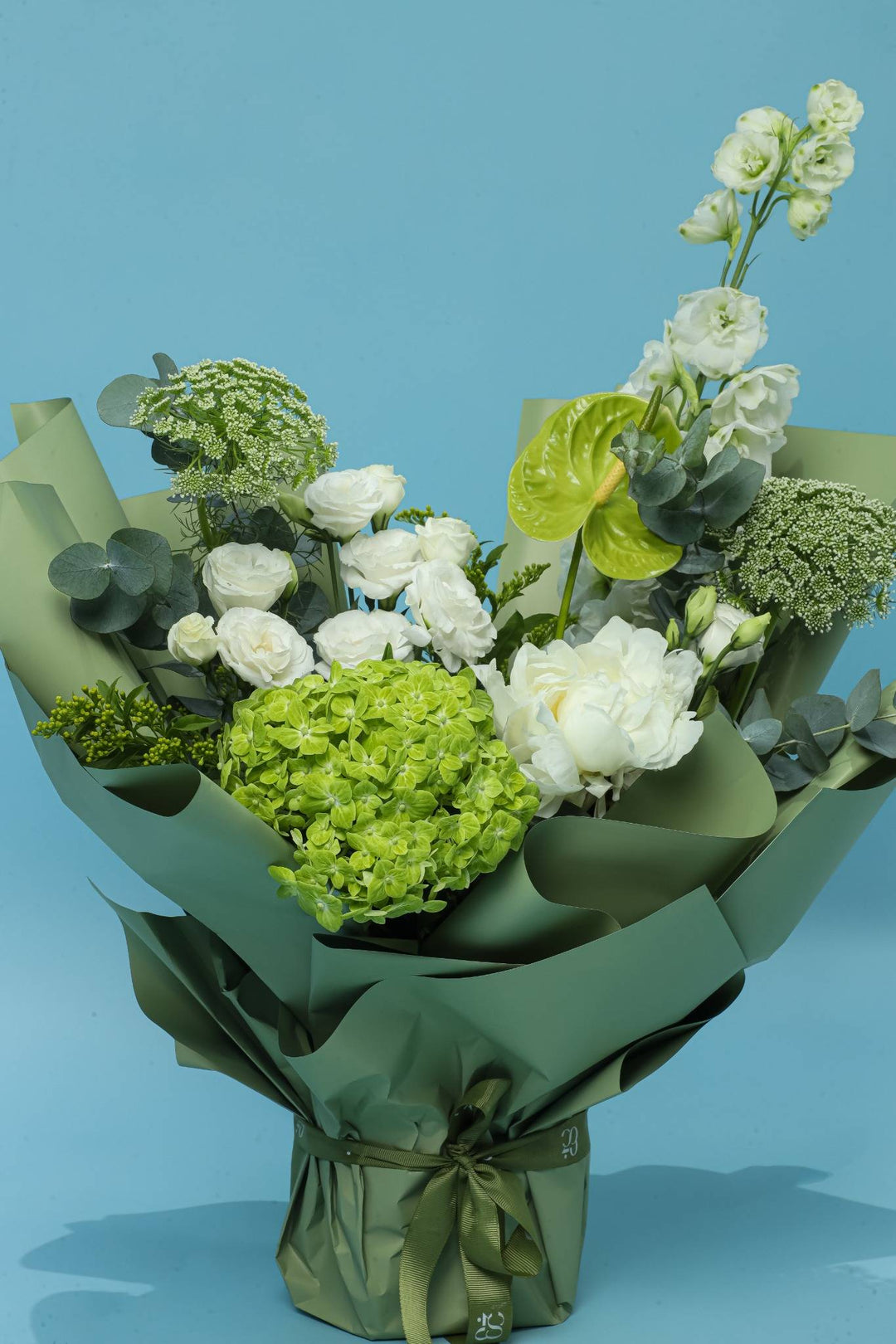 Emerald Whisper Bouquet - Twenty Three Flowers & Chocolate