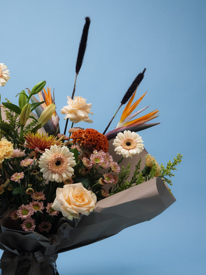 Golden Harvest Bouquet - Twenty Three Flowers & Chocolate