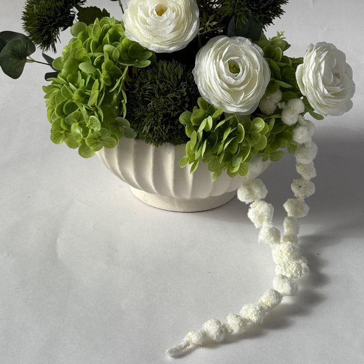 Green White Vase - Twenty Three Flowers & Chocolate