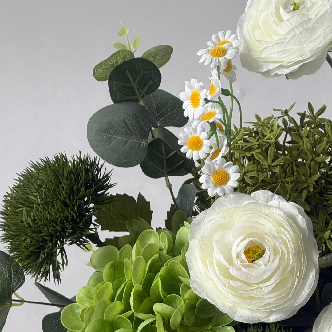 Green White Vase - Twenty Three Flowers & Chocolate