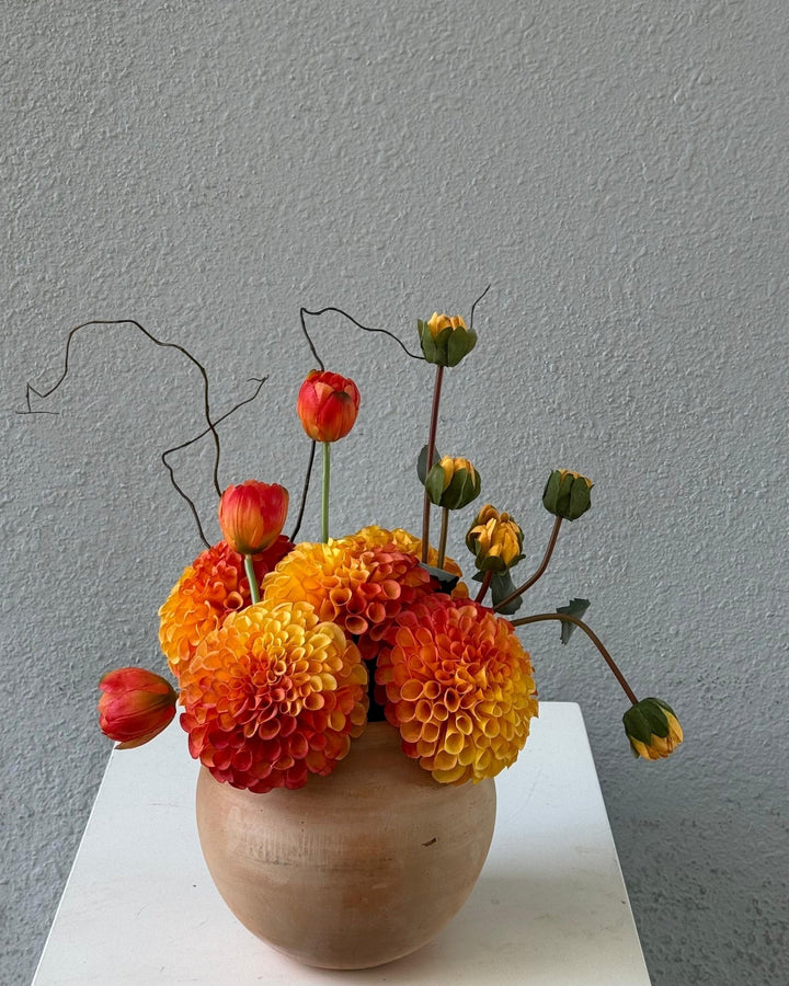Orange Vase - Twenty Three Flowers & Chocolate