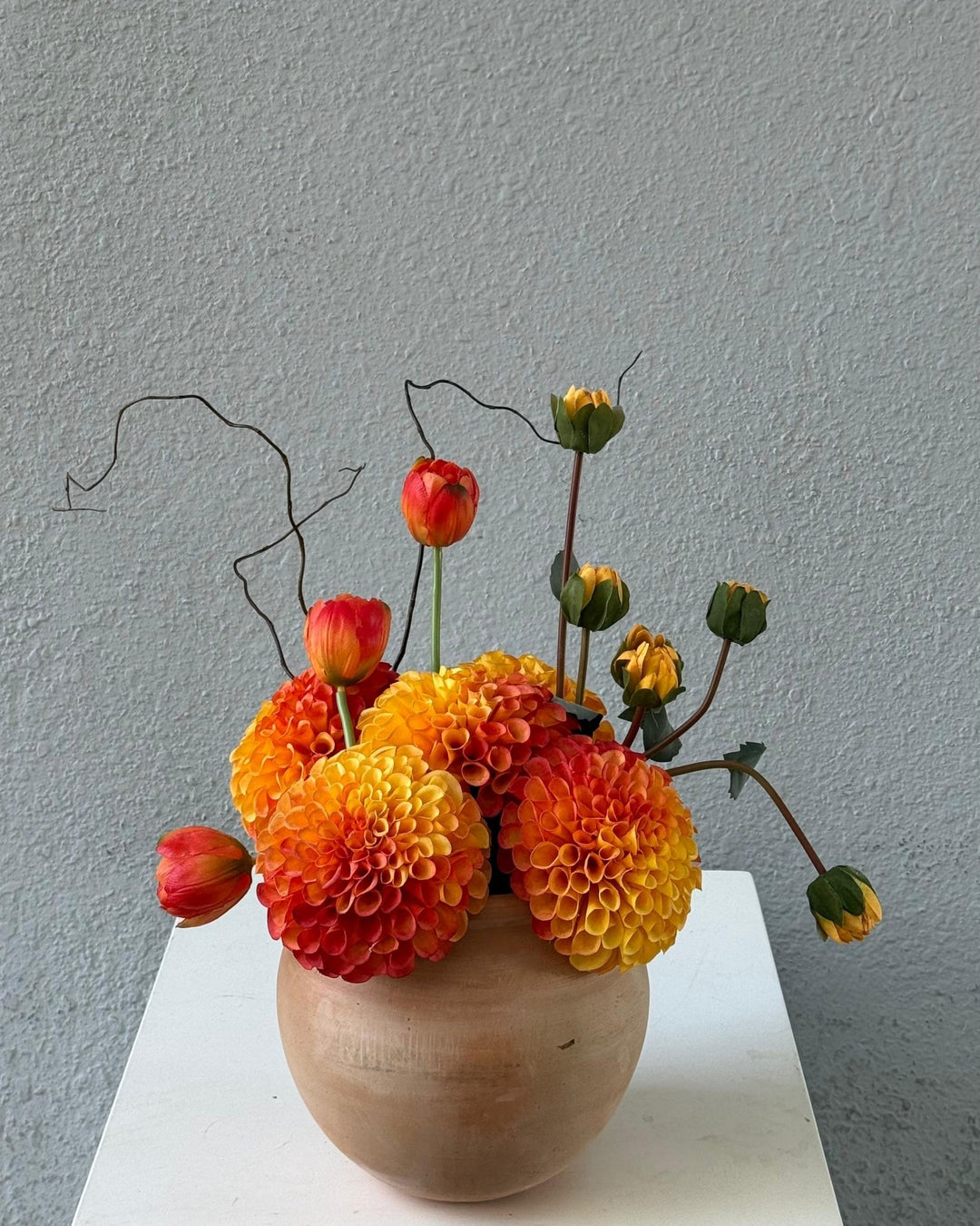Orange Vase - Twenty Three Flowers & Chocolate