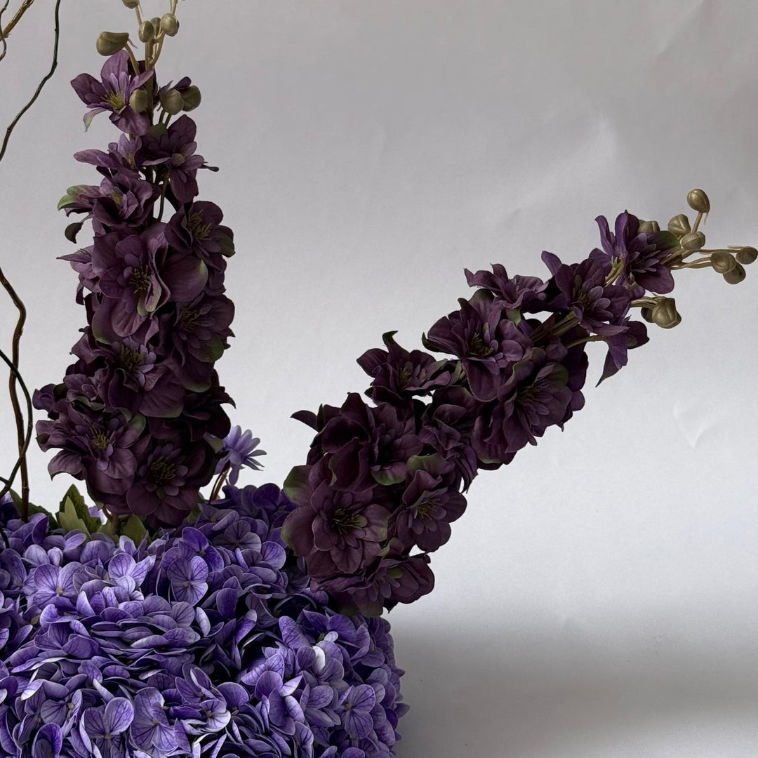 Purple Centerpiece - Twenty Three Flowers & Chocolate