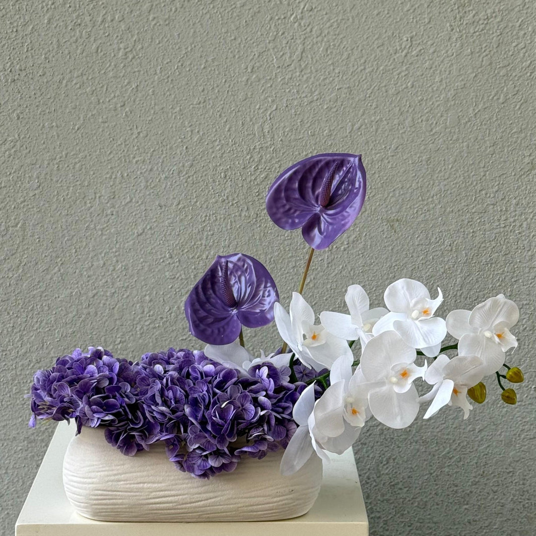Purple White Vase - Twenty Three Flowers & Chocolate