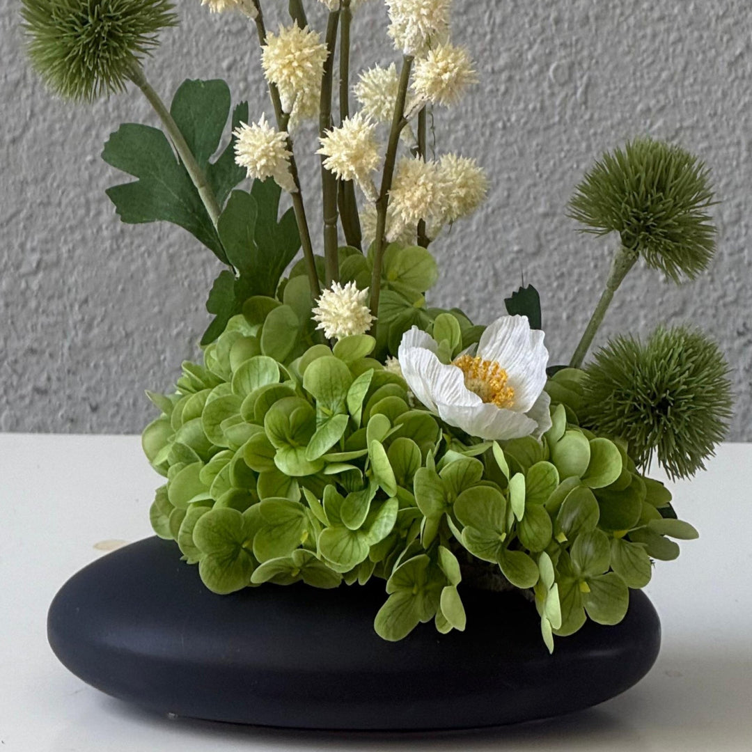 White Green Vase - Twenty Three Flowers & Chocolate