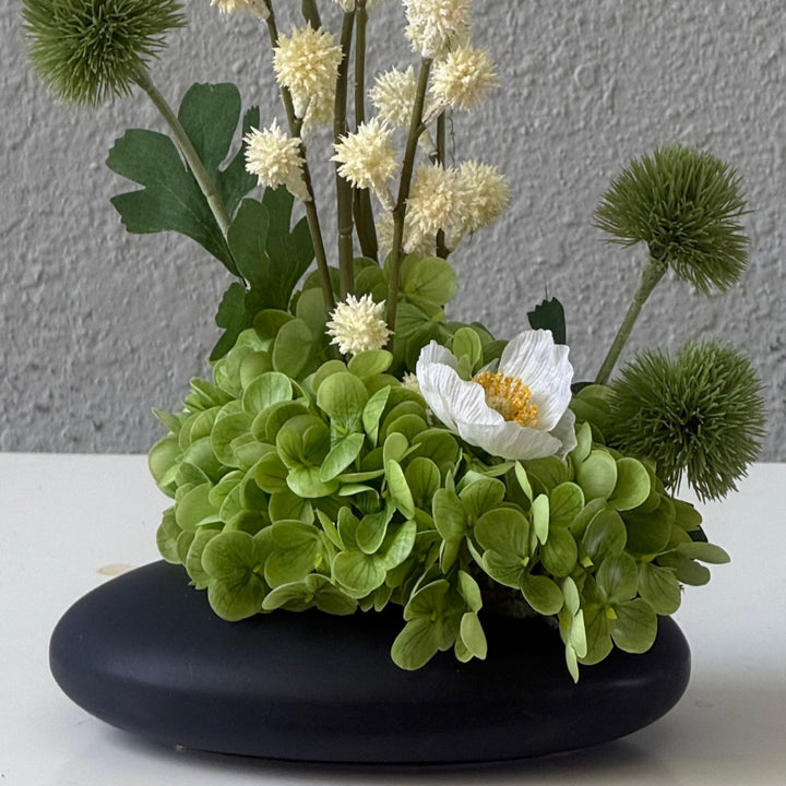 White Green Vase - Twenty Three Flowers & Chocolate