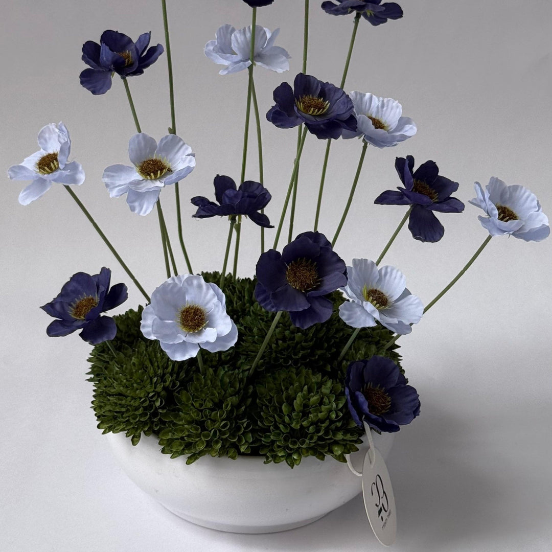 White & Purple Vase - Twenty Three Flowers & Chocolate