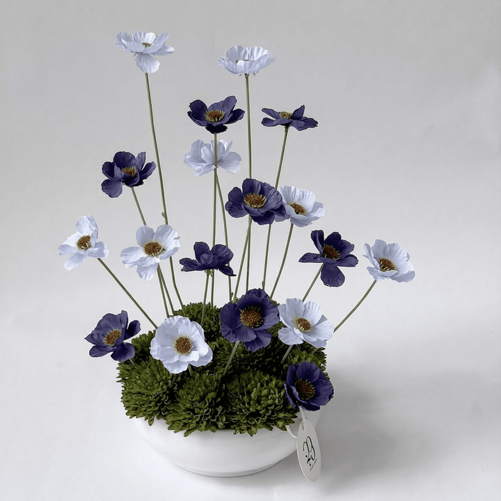 White & Purple Vase - Twenty Three Flowers & Chocolate